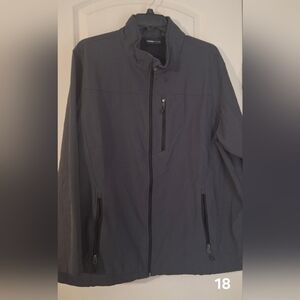 Men's Size 2XL Swiss Tech Grey Basic Jacket Fleece Lined‎ Full Zip Casual Formal
